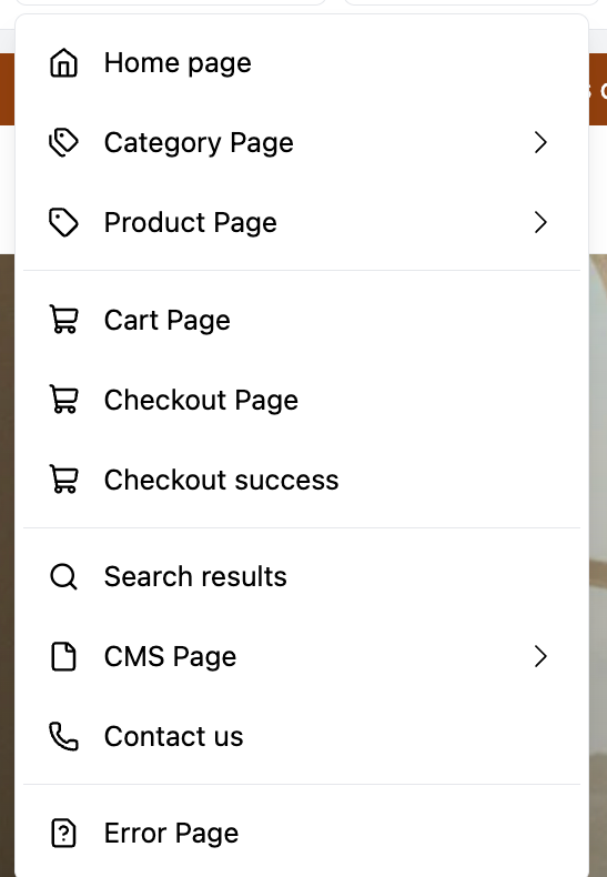 The page selector