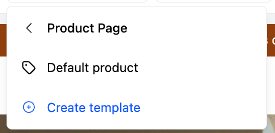 The product templates panel