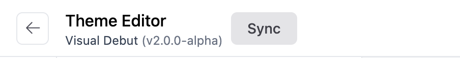 The editor header with a Sync button on the left