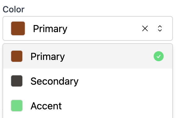 Color token setting type preview