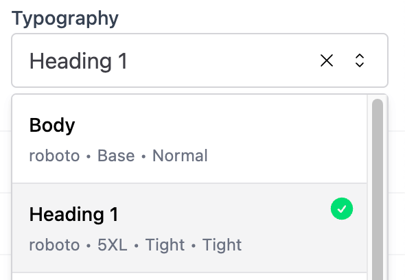Typography setting type preview