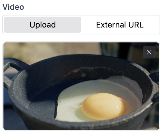 Video setting type preview